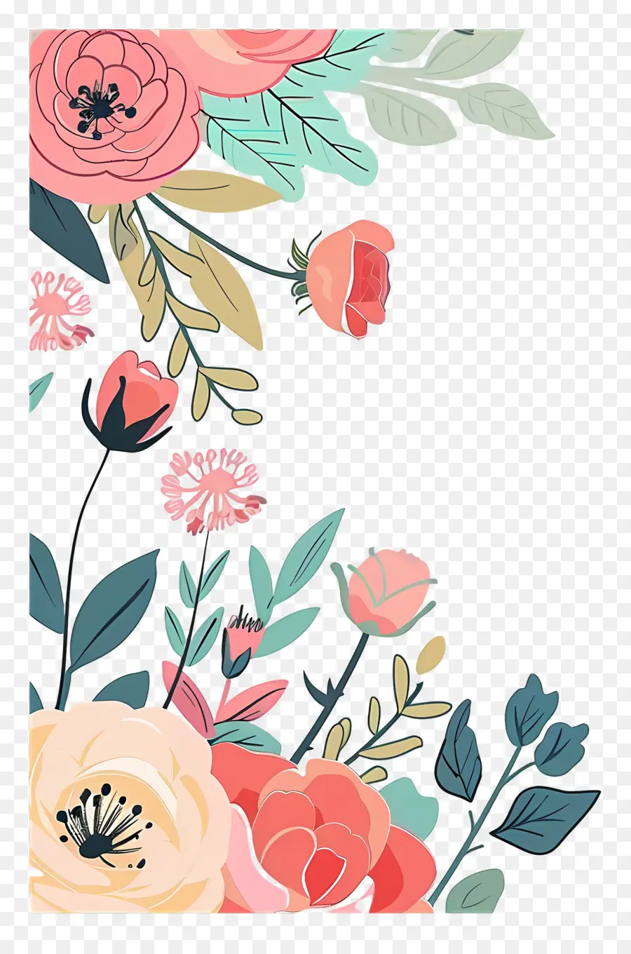 Bordure Fleurie，Fleurs PNG