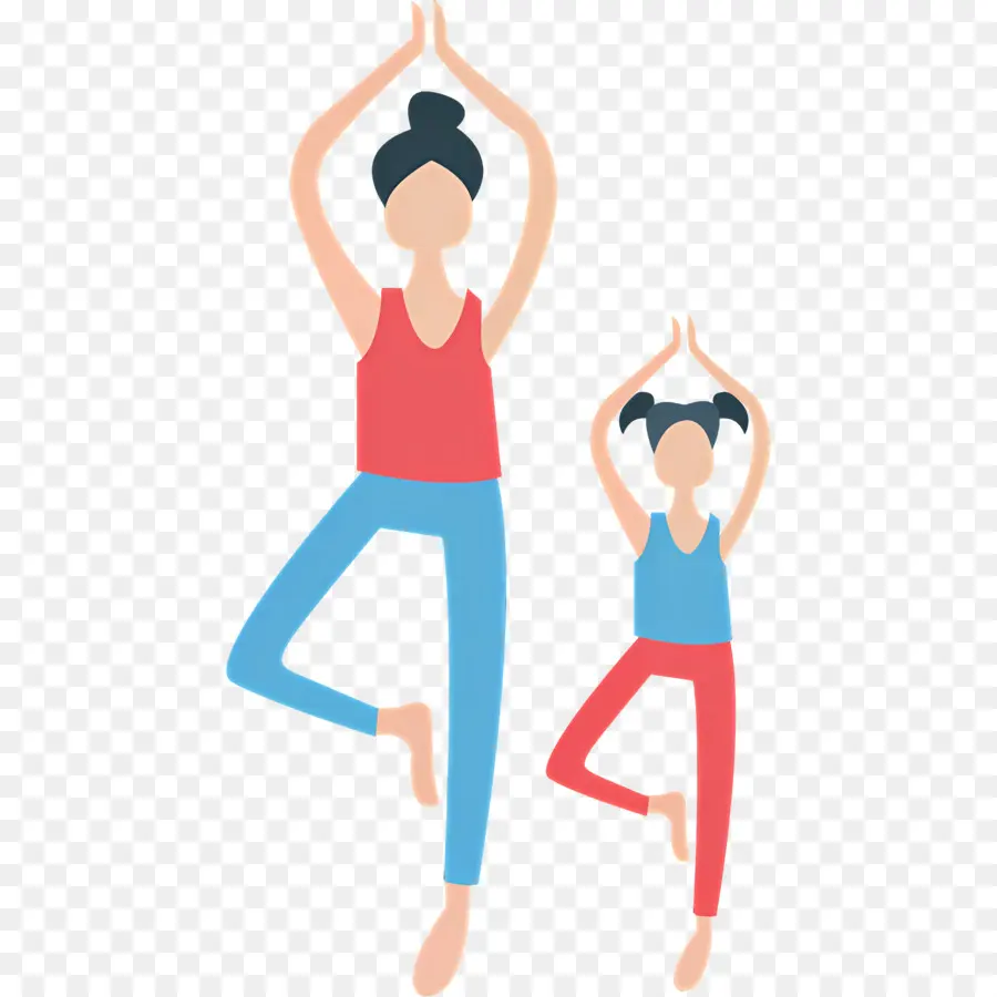 Mère Et Fille，Yoga PNG