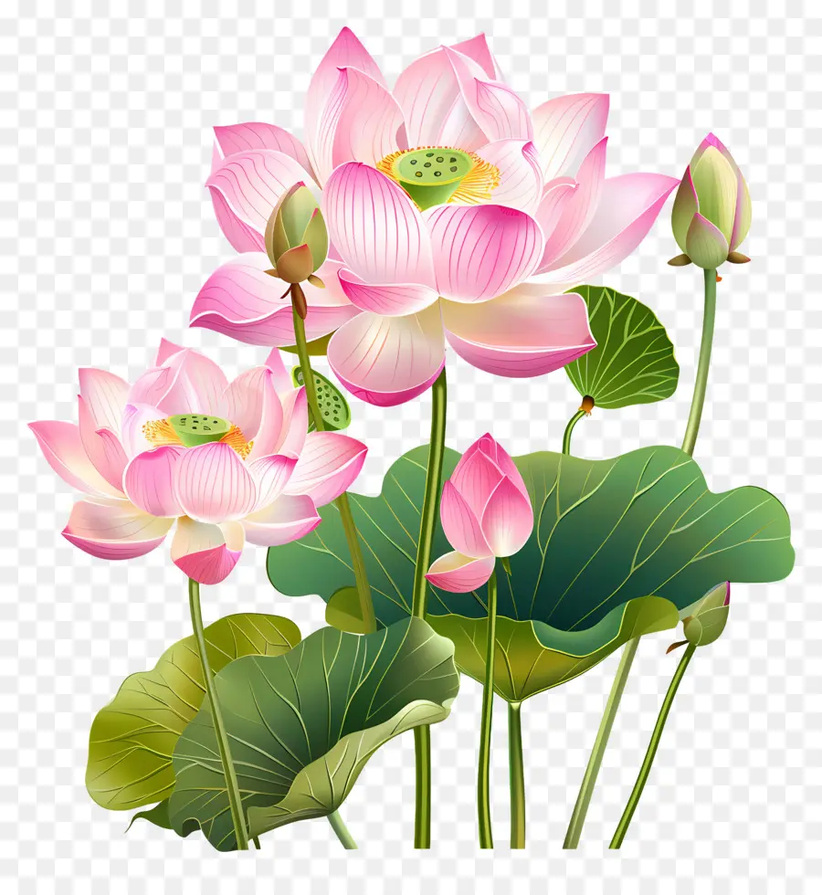 Fleurs De Lotus Roses，Fleurs De Lotus PNG