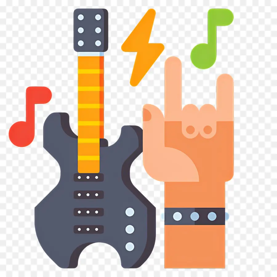 Musique Rock，Guitare Rock Et Main PNG