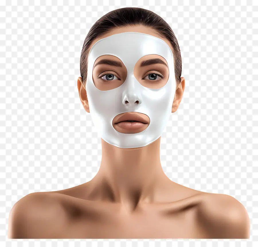 Belle Femme，Femme Avec Masque Facial Blanc PNG