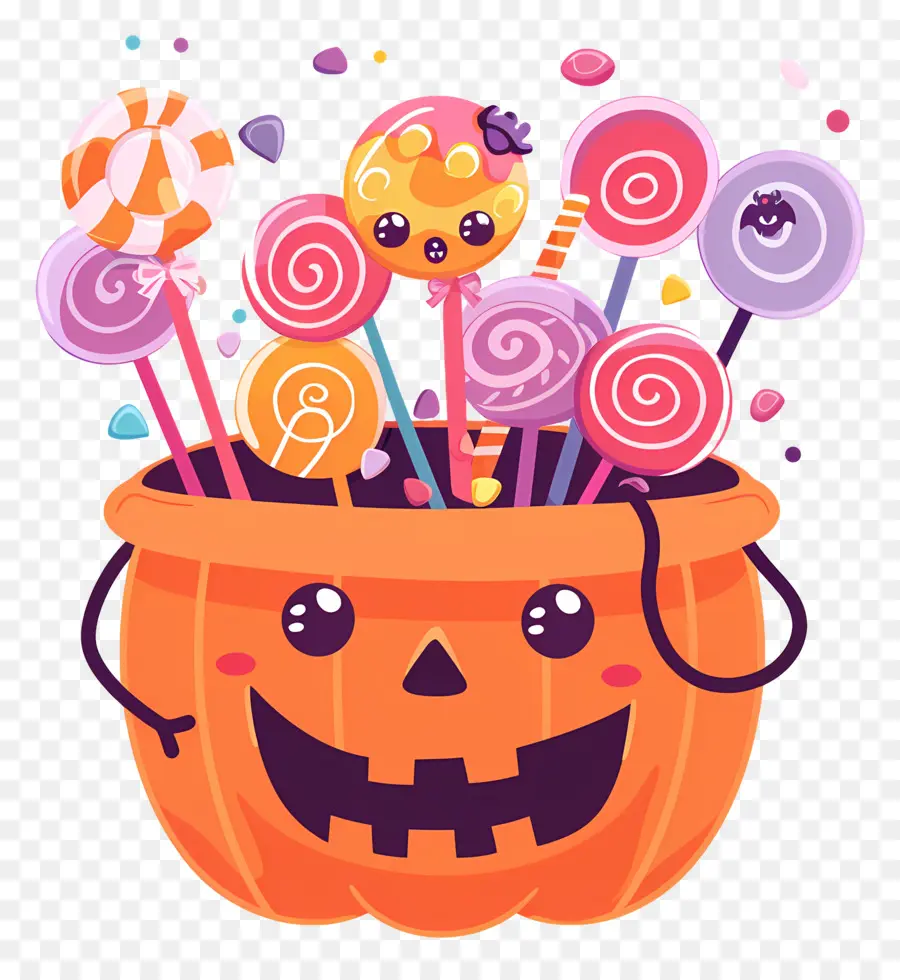 Seau à Bonbons D'halloween，Seau à Bonbons à La Citrouille PNG