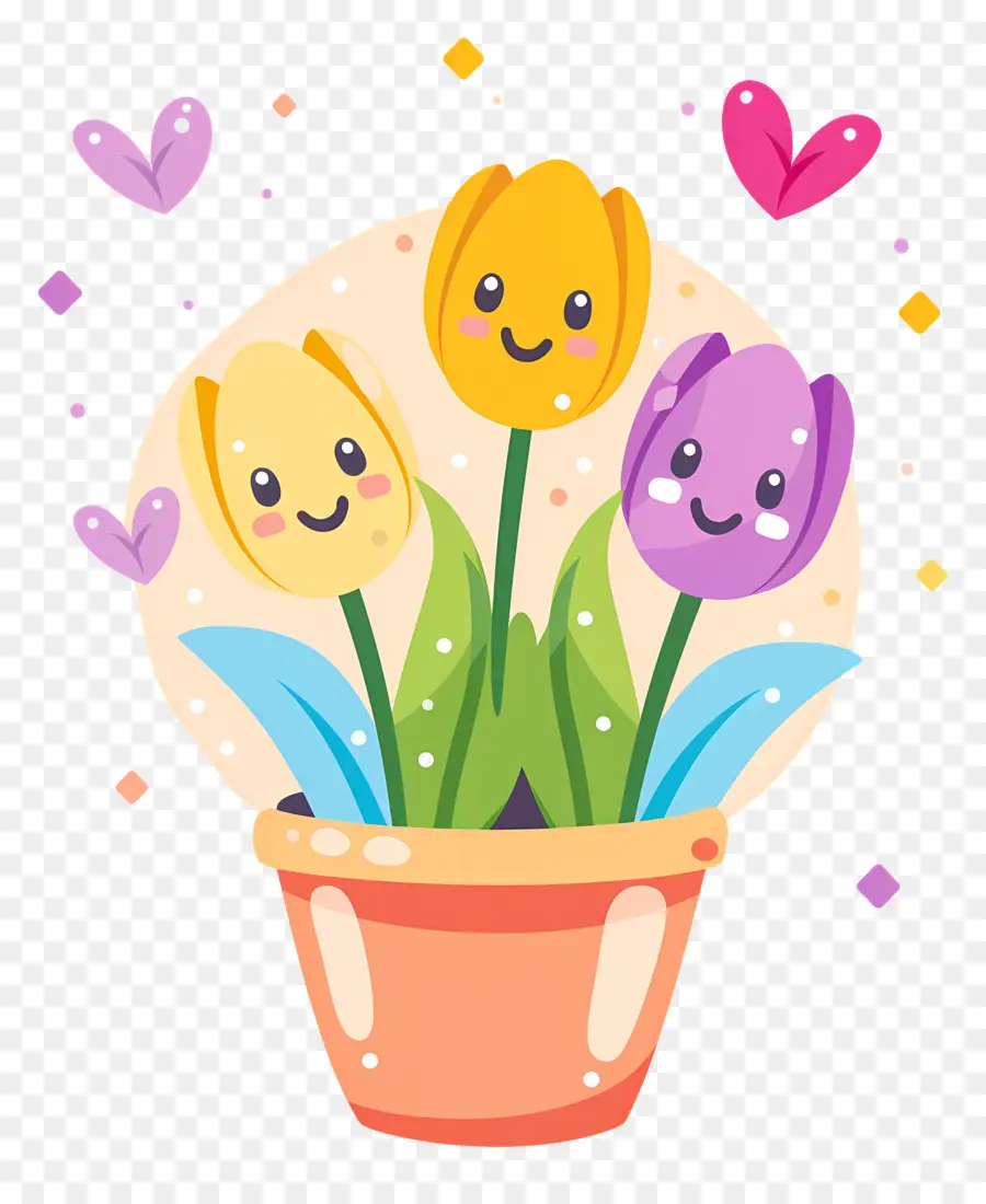 Fleur Emoji，Tulipes Mignonnes PNG