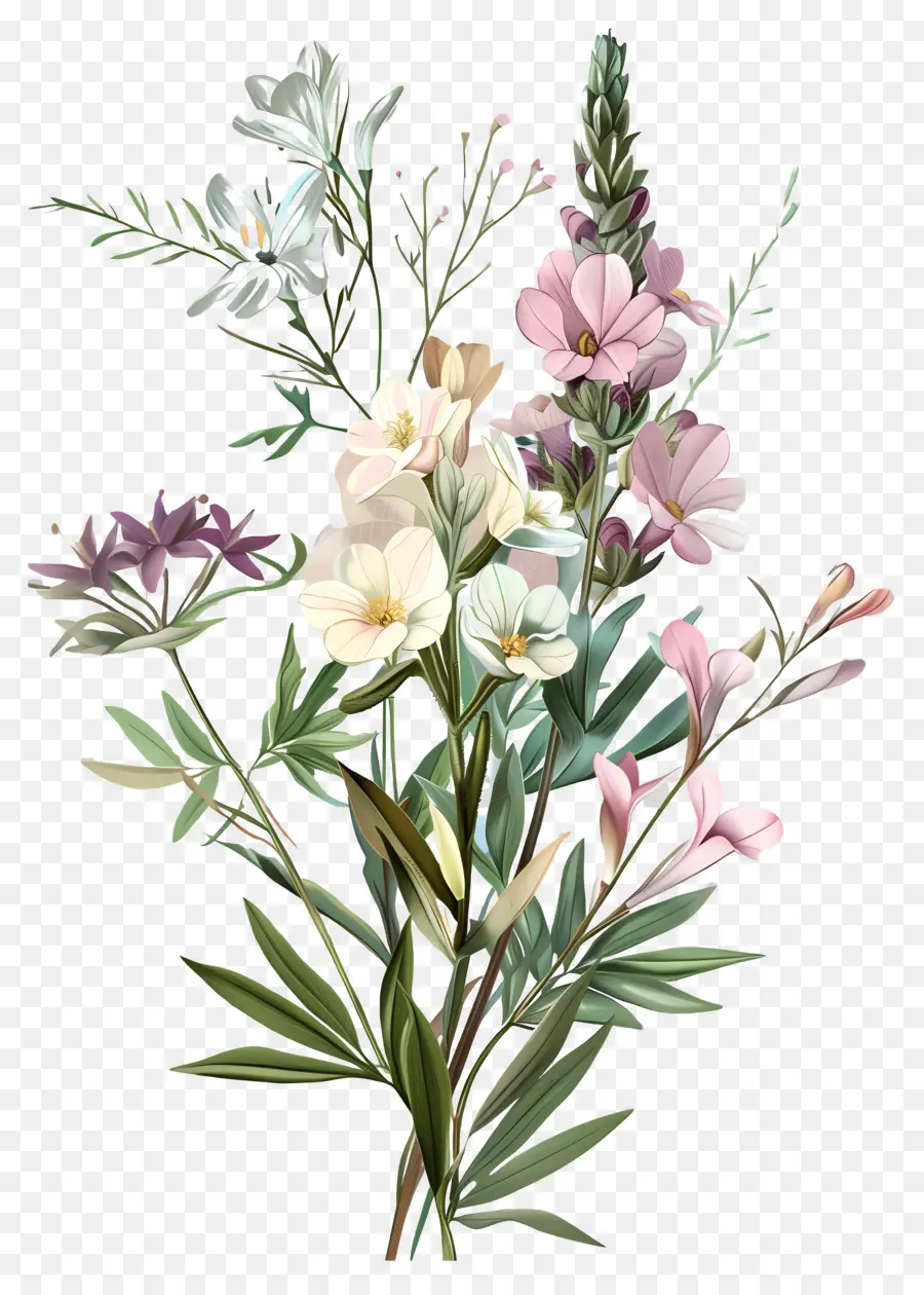 Fleurs Anciennes，Bouquet De Fleurs PNG