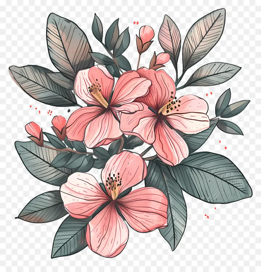 Fond Rose，Fleurs Roses PNG