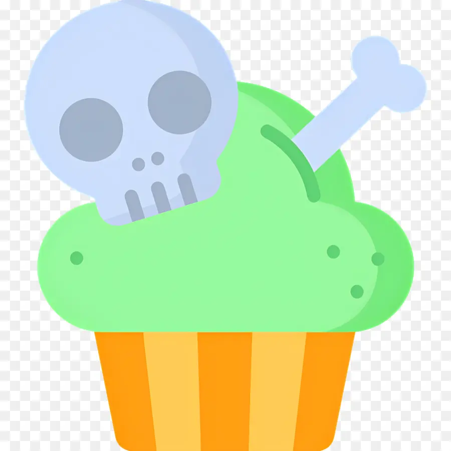 Nourriture D'halloween，Cupcake Avec Crâne PNG