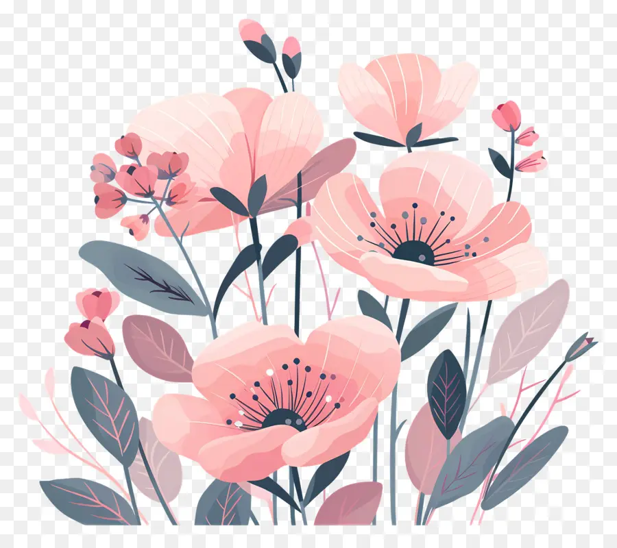 Fond Rose，Fleurs Roses PNG