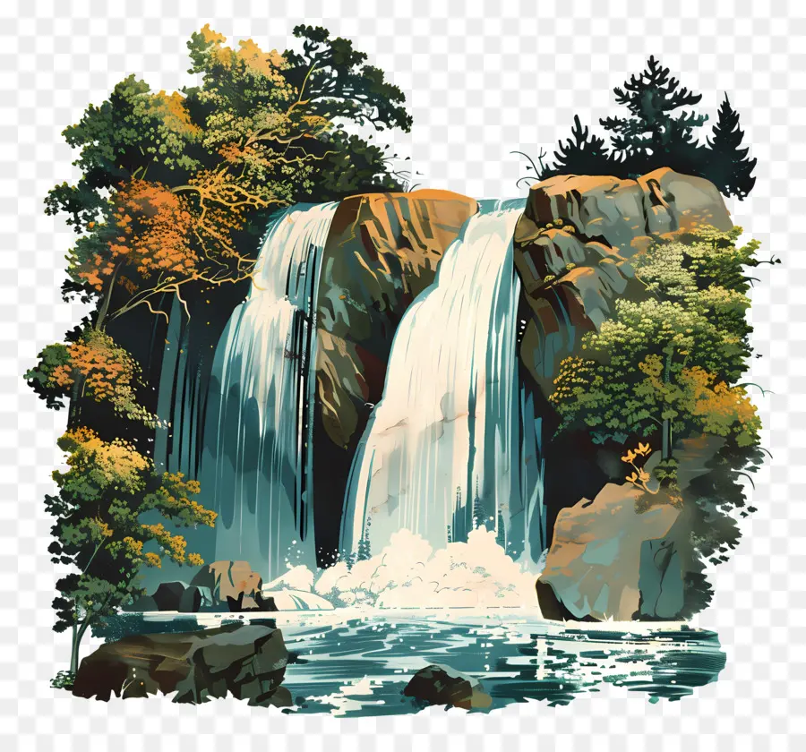 Fond Naturel，Cascade PNG