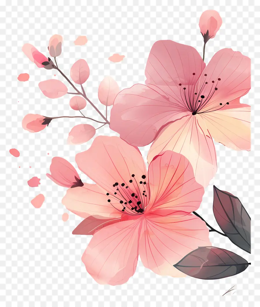 Fond Rose，Bouquet De Fleurs PNG