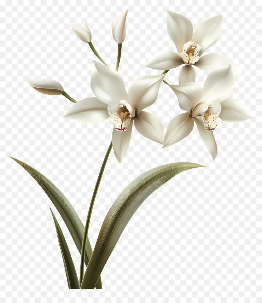 Fleurs D'orchidée Vanille，Orchidée Blanche PNG