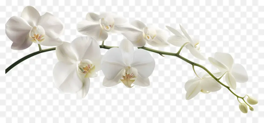 Fleur D'orchidée，Orchidées Blanches PNG