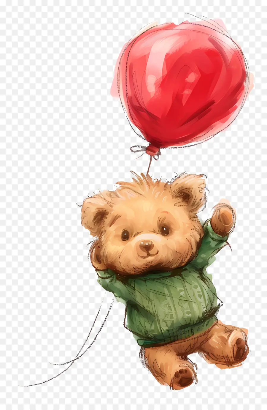 Ours En Peluche De Dessin Animé，Ours En Peluche Avec Ballon PNG