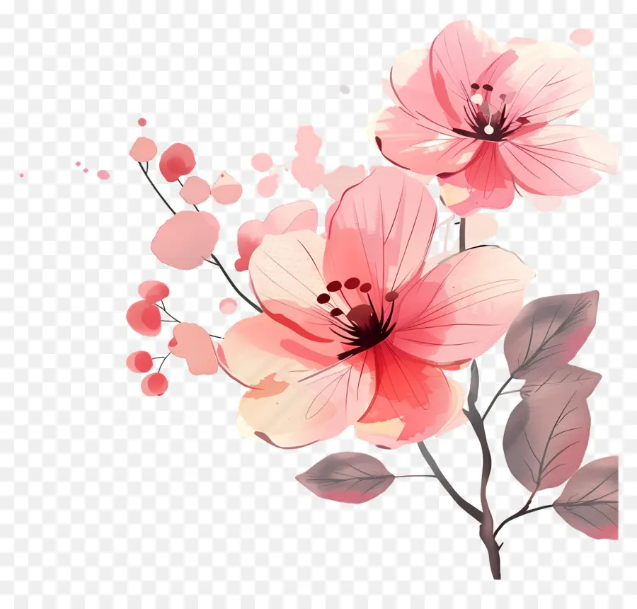 Fond Rose，Fleurs Roses PNG