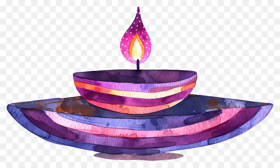 Diwali Diya，Grande Lampe à Huile Avec Petite Lampe PNG