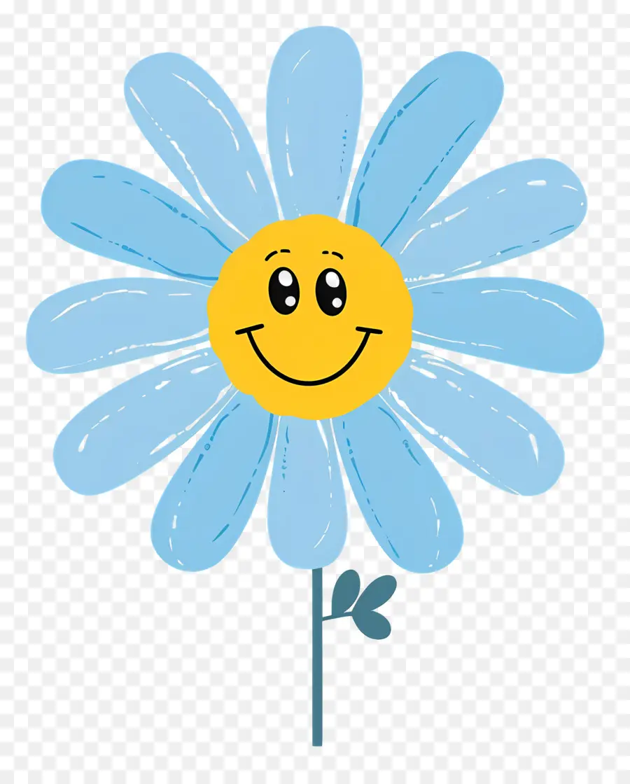 Fleur Emoji，Fleur Bleue Souriante PNG