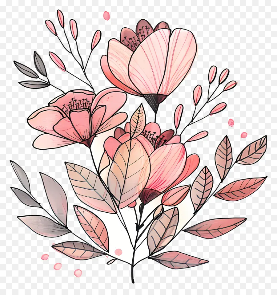 Fond Rose，Fleurs Roses PNG