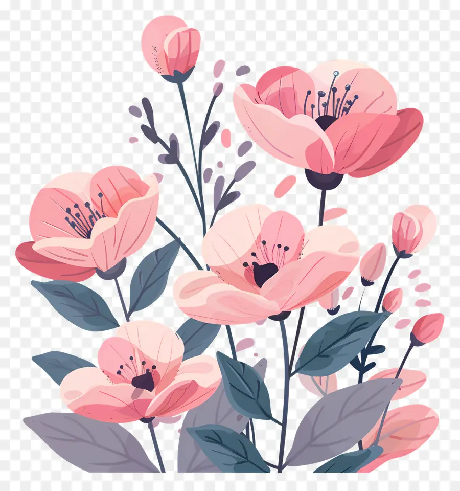 Fond Rose，Fleurs Roses PNG