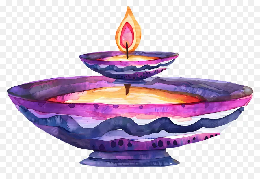 Diwali Diya，Grande Lampe à Huile Avec Petite Lampe PNG