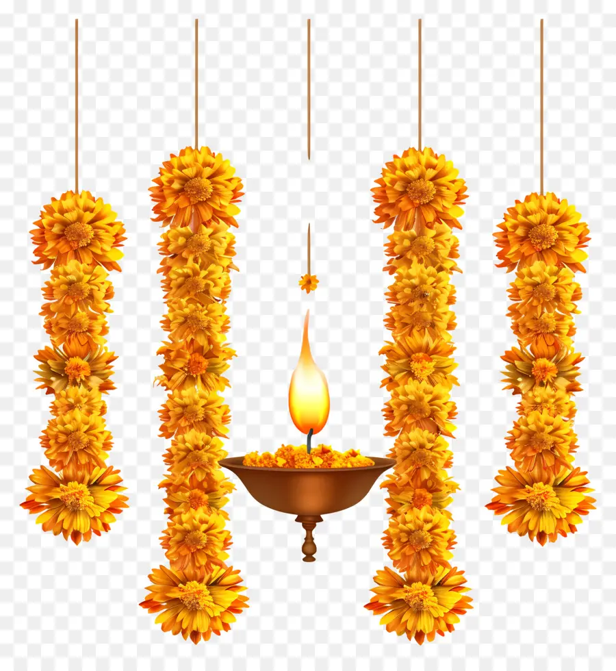 Guirlande De Soucis De Diwali，Guirlande De Soucis PNG