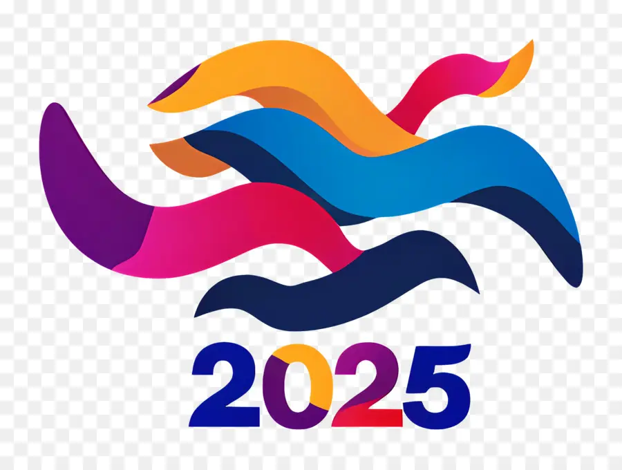 2025 Année，Coloré 2025 PNG