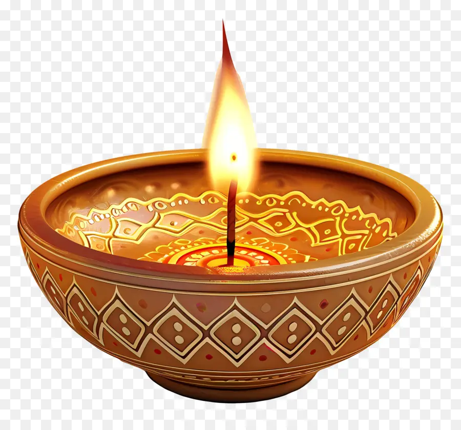 Bougie De Diwali，Bougie Florale PNG