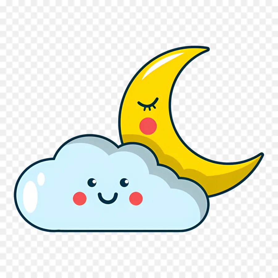 Lune De Dessin Animé，Lune Et Nuage PNG