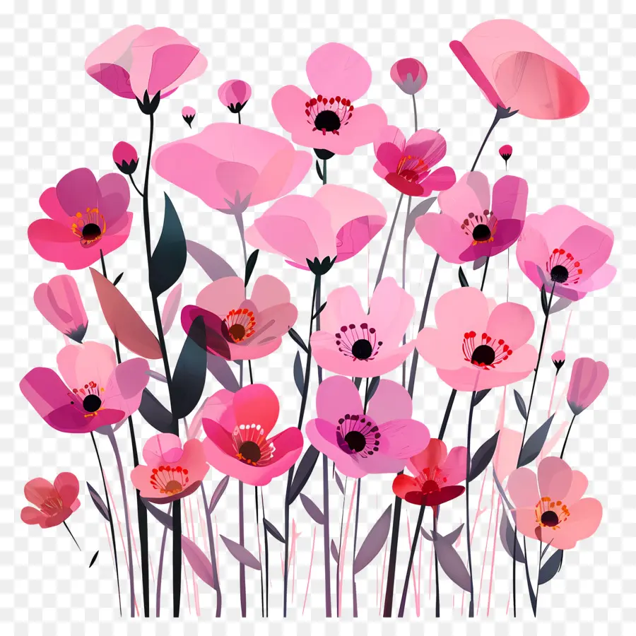 Fond Rose，Fleurs Roses PNG