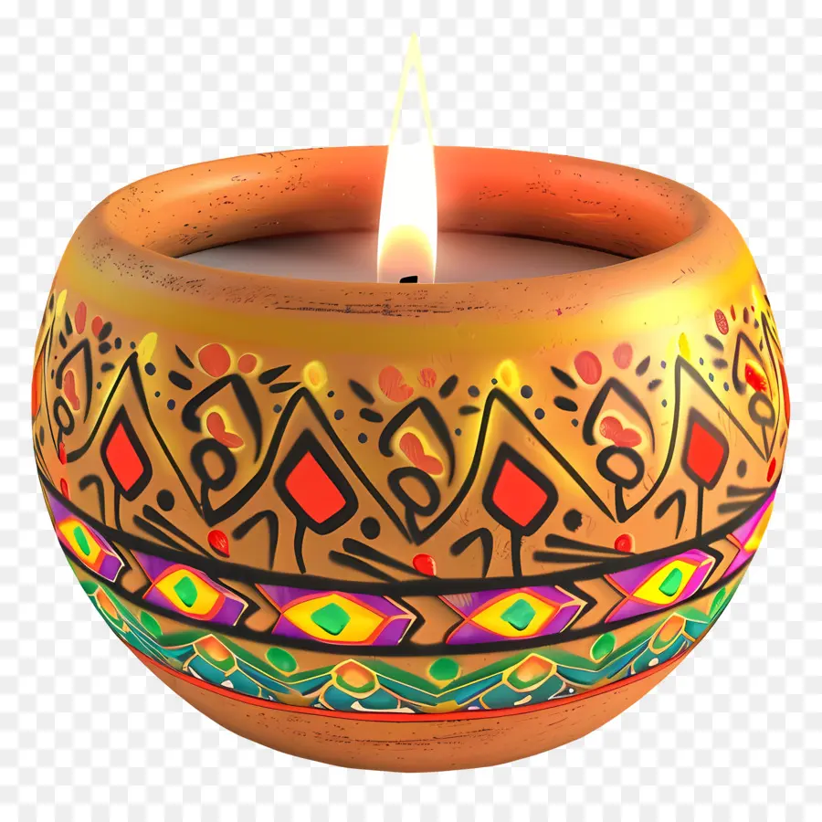 Bougie De Diwali，Bougie Décorative PNG