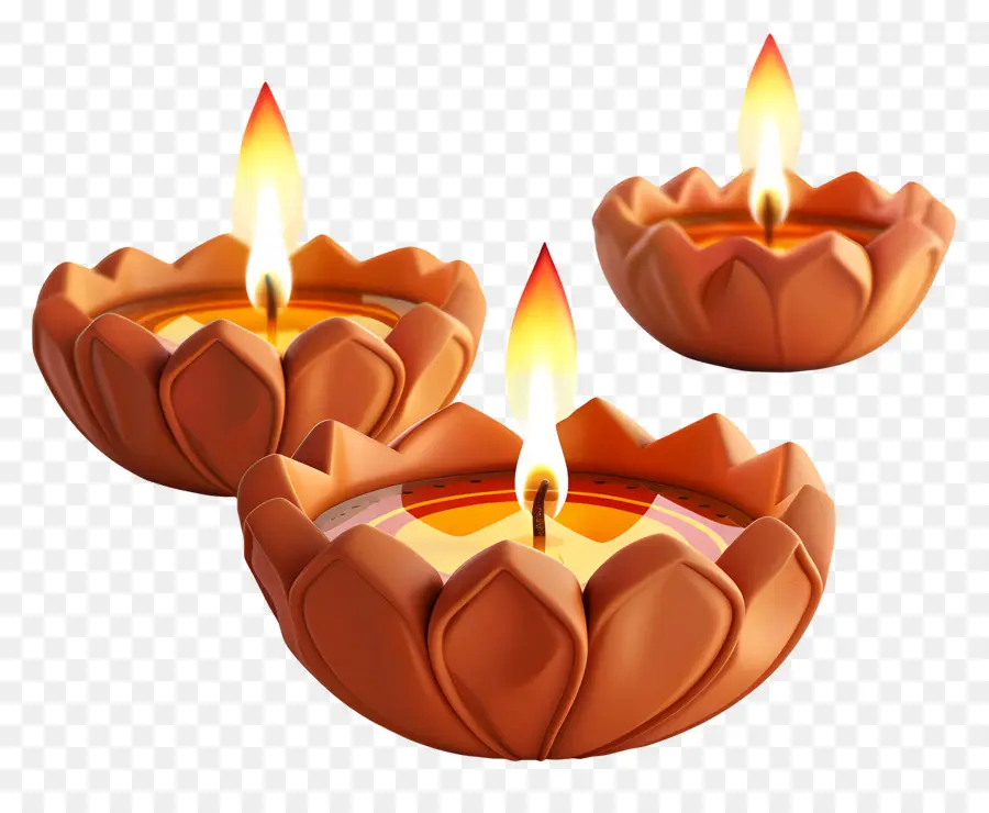 Bougie De Diwali，Diyas D'argile PNG