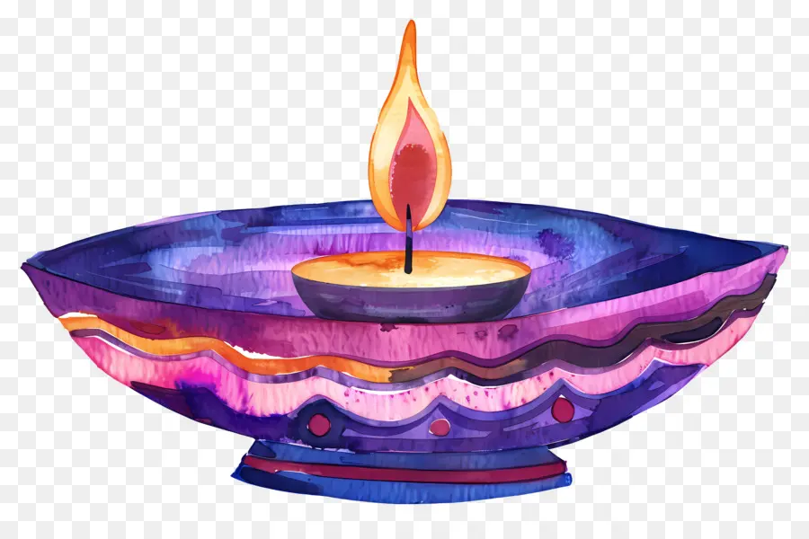 Diwali Diya，Grande Lampe à Huile Avec Petite Lampe PNG