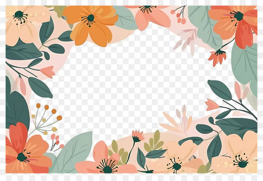 Fond Floral，Cadre Floral Délicat PNG