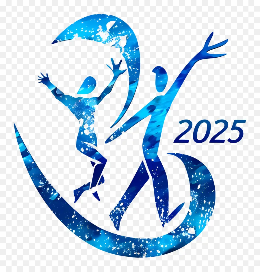 2025 Année，Bleu 2025 PNG