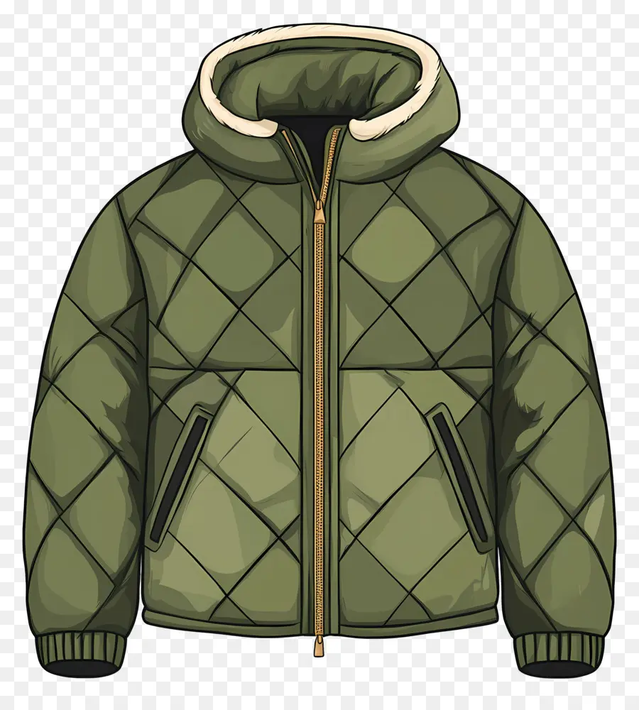 Veste Matelassée，Veste Matelassée Verte PNG