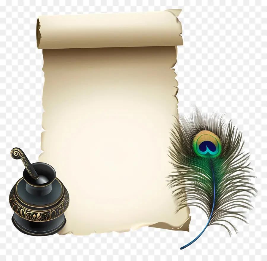 Vieux Papier Parchemin，Parchemin Avec Plume PNG