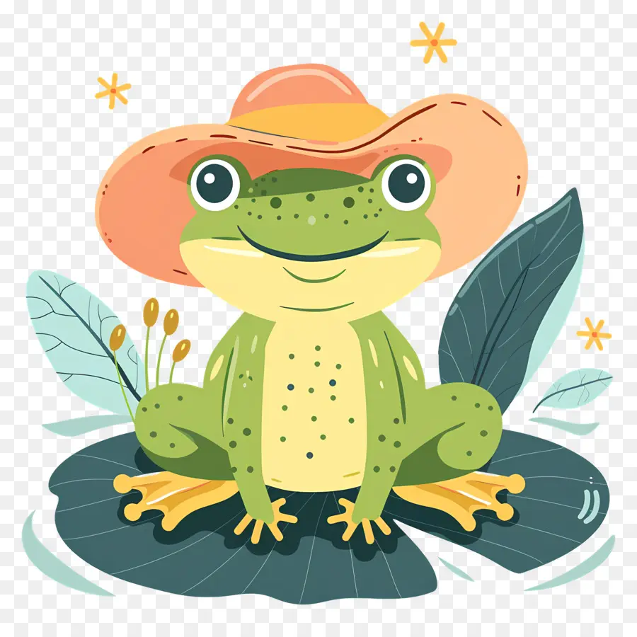 Grenouille Mignonne，Grenouille Avec Chapeau PNG