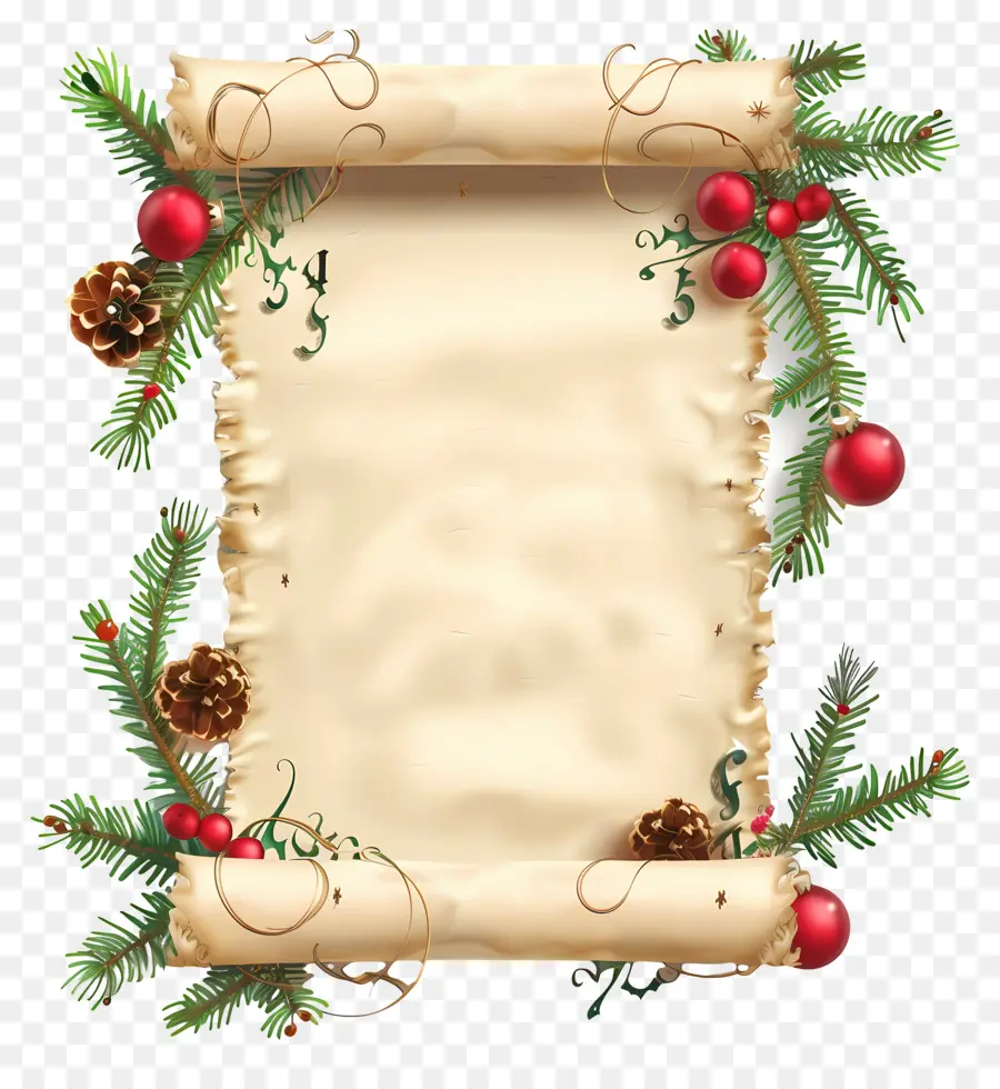 Parchemin De Noël，Décorations PNG