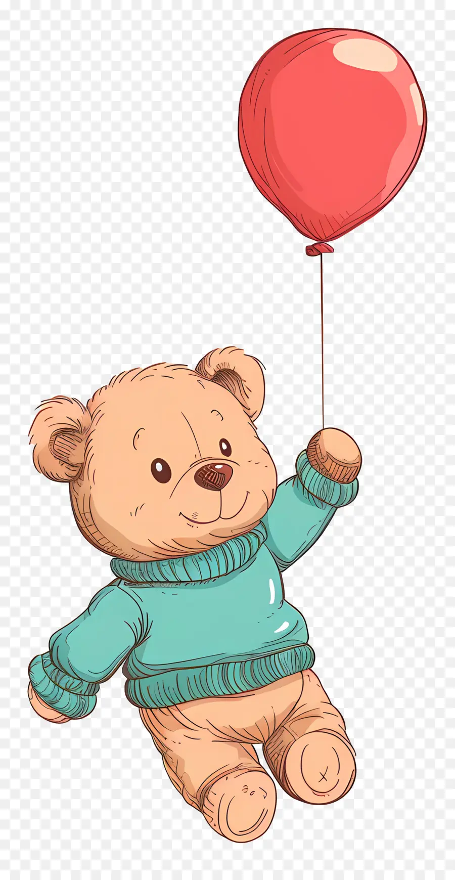 Ours En Peluche De Dessin Animé，Ours En Peluche Avec Ballon PNG