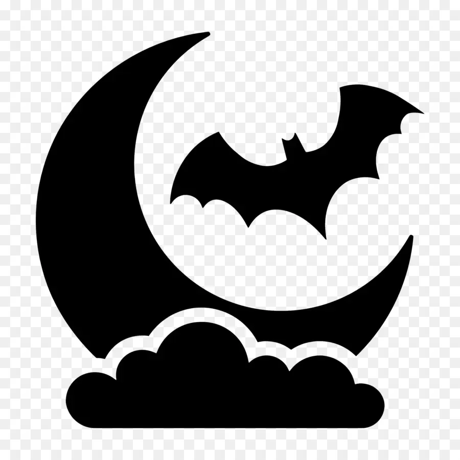 Chauve Souris D'halloween，Lune Et Chauve Souris PNG