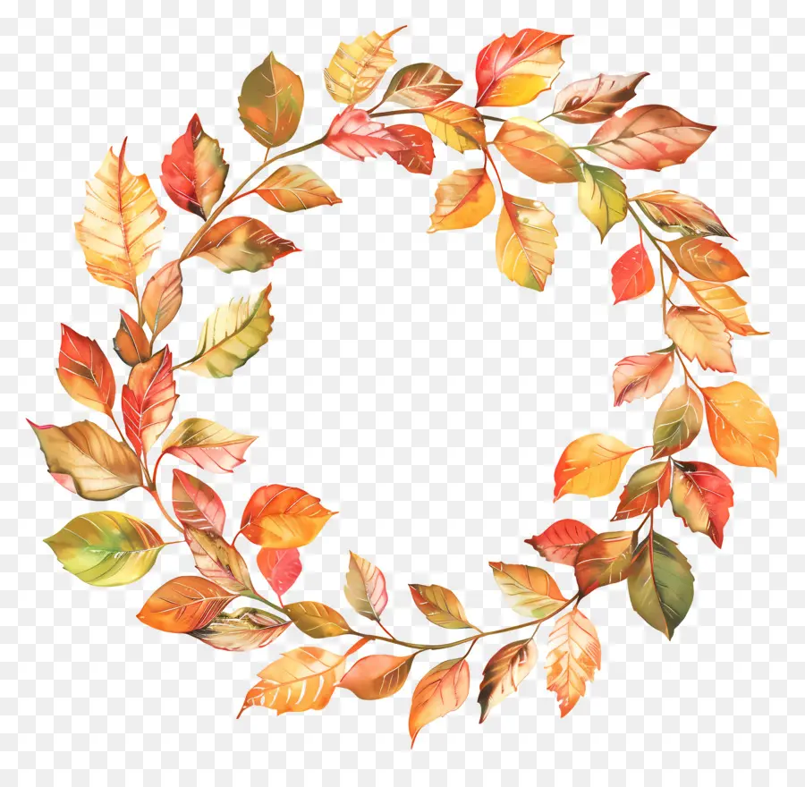 Couronne D'automne，Couronne De Feuilles PNG