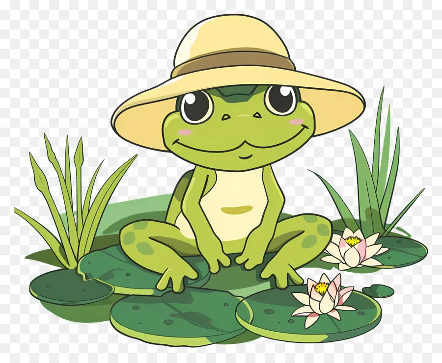 Grenouille Mignonne，Grenouille Avec Chapeau PNG