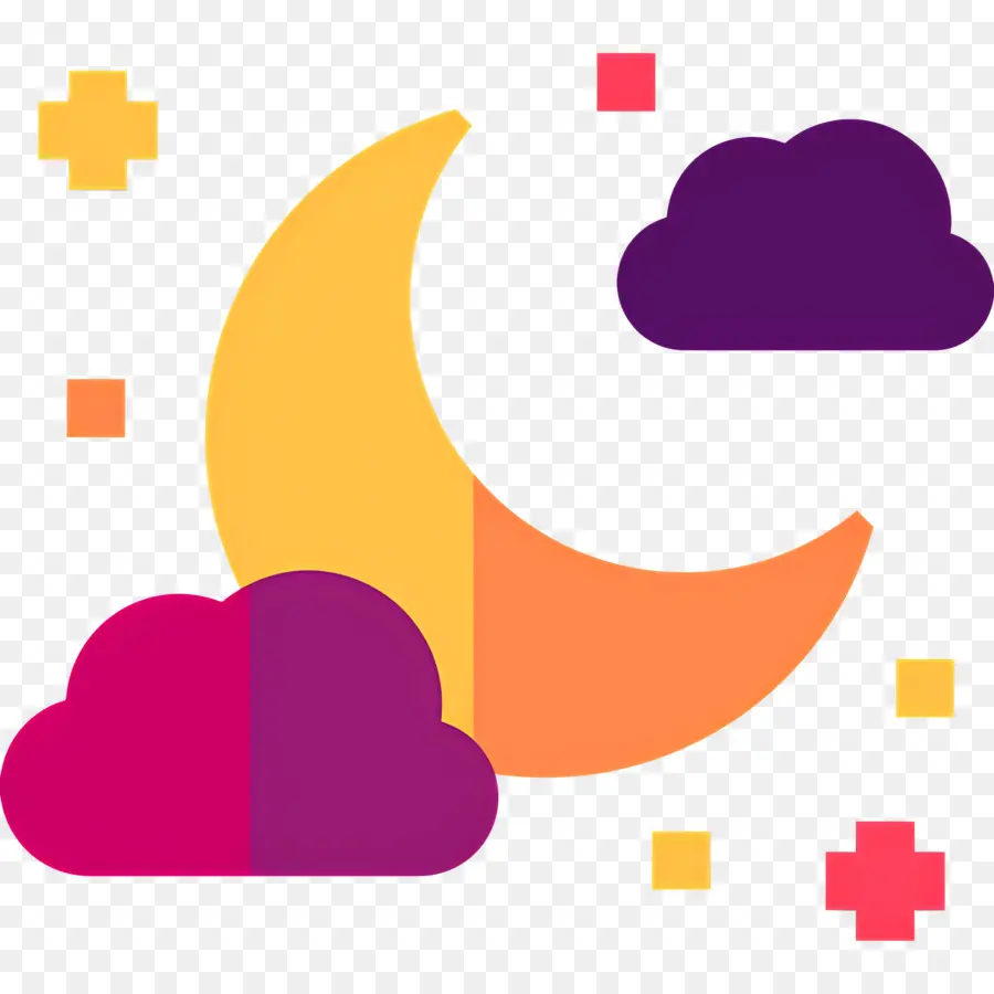 Nuages ​​​​de Lune，Lune Et Nuages PNG