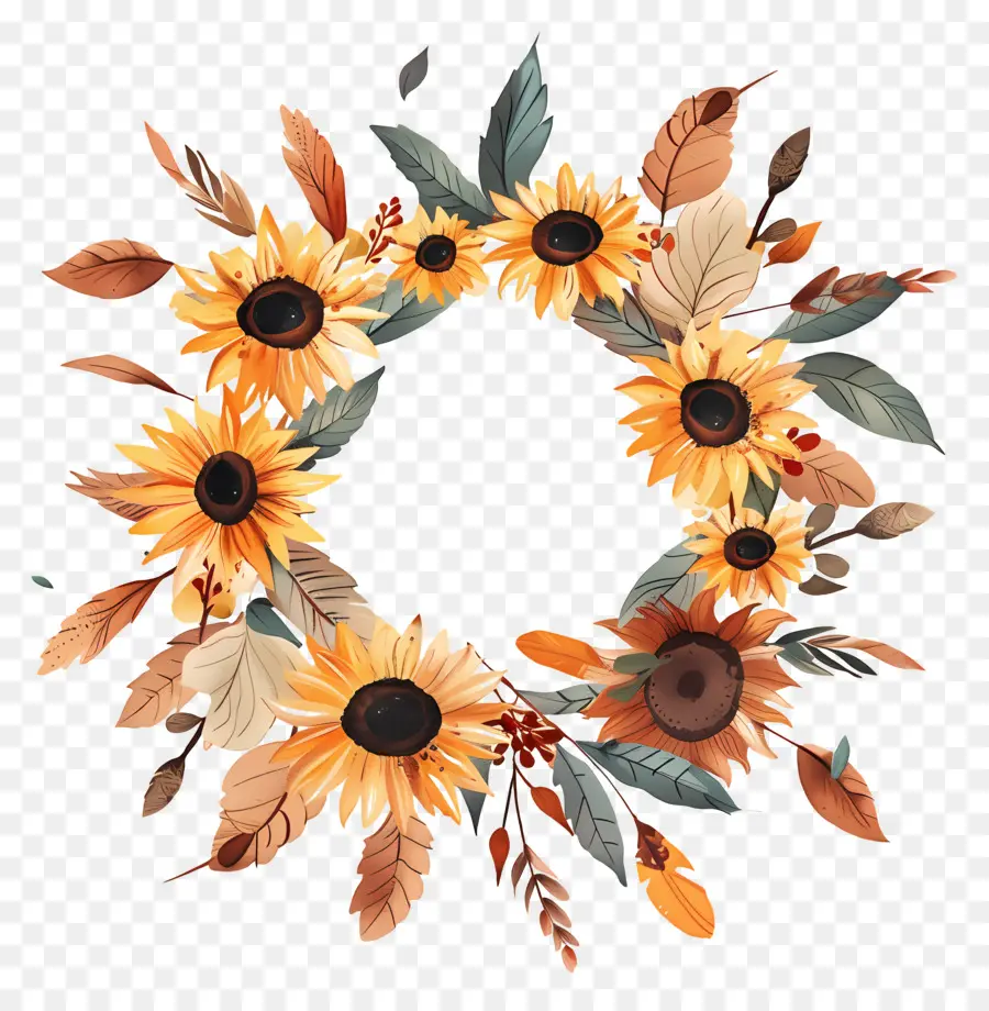 Couronne D'automne，Composition Florale PNG