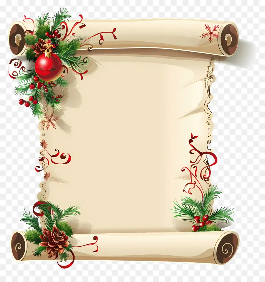 Parchemin De Noël，Décorations PNG