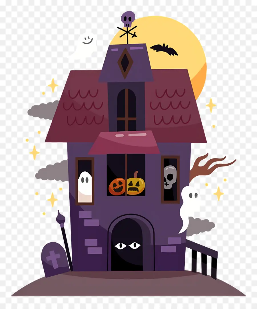 Maison D'halloween，Maison Hantée PNG