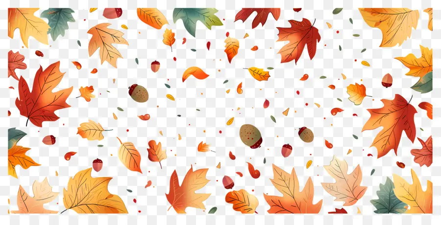 Fond D'automne，Feuilles Qui Tombent PNG