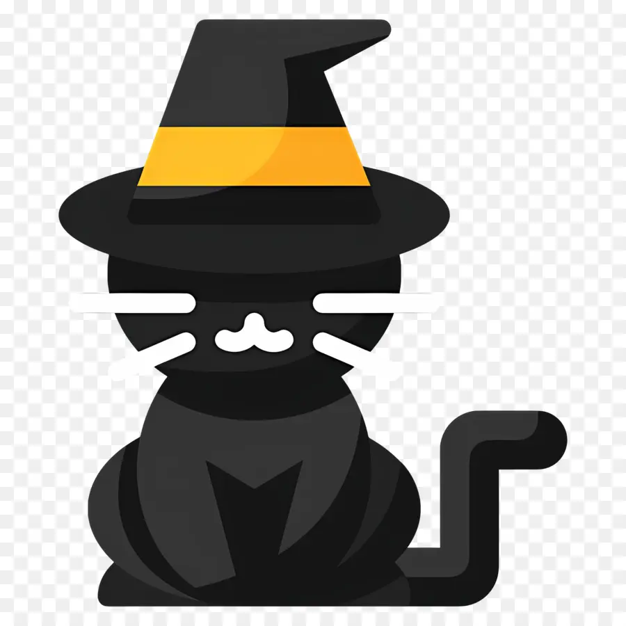 Chat D'halloween，Chat Avec Chapeau De Sorcière PNG