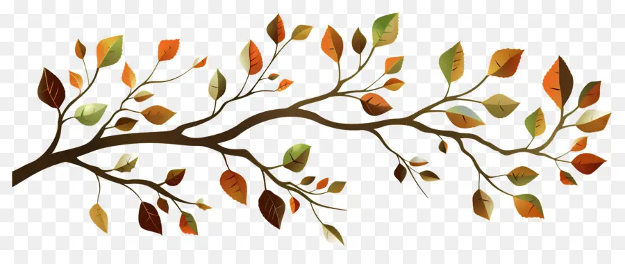 Branche D'automne，Branche Avec Des Feuilles PNG