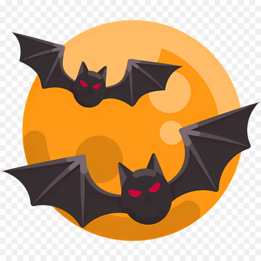 Chauve Souris D'halloween，Chauves Souris Et Lune PNG