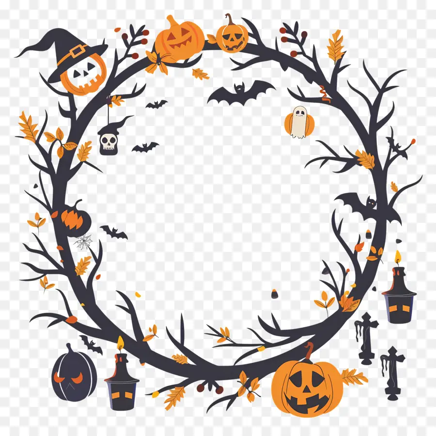 Couronne D'halloween，Citrouilles PNG