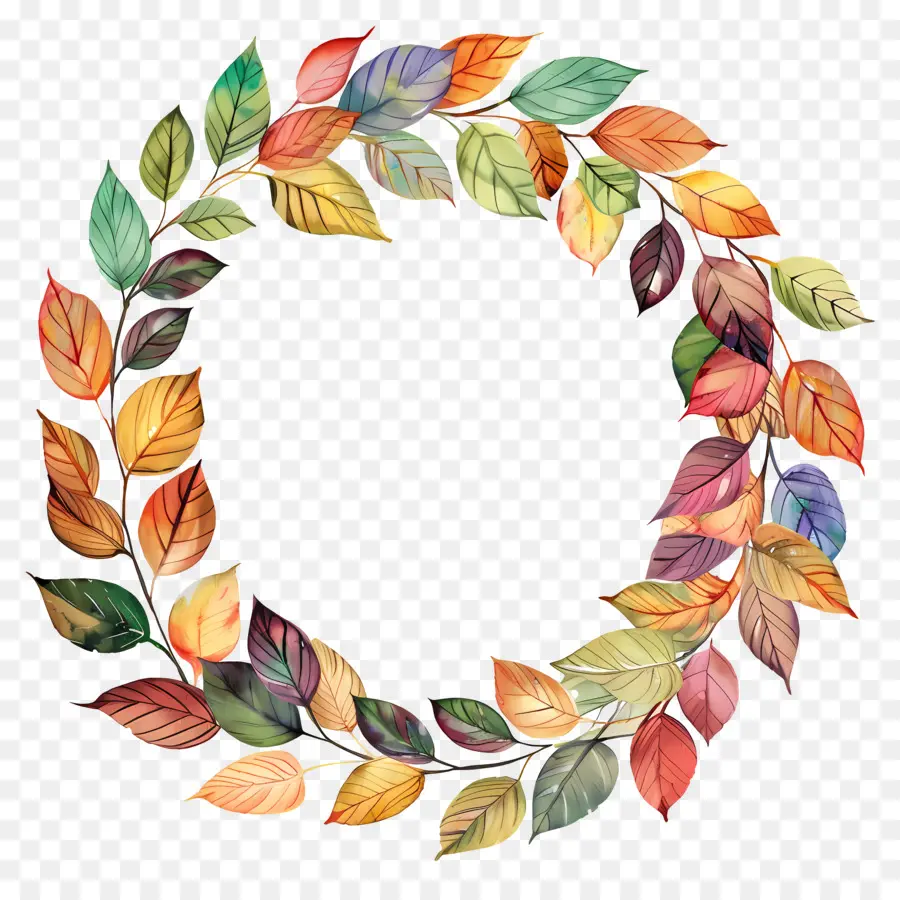 Couronne D'automne，Couronne De Feuilles PNG